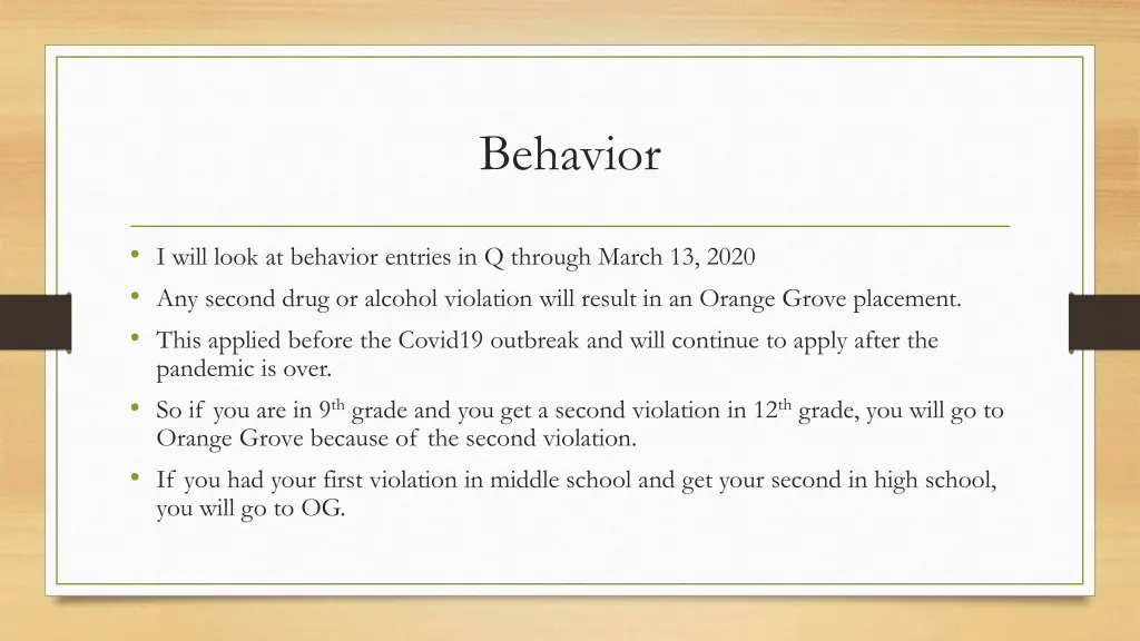 behavior