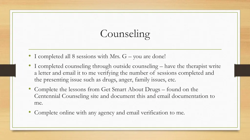 counseling