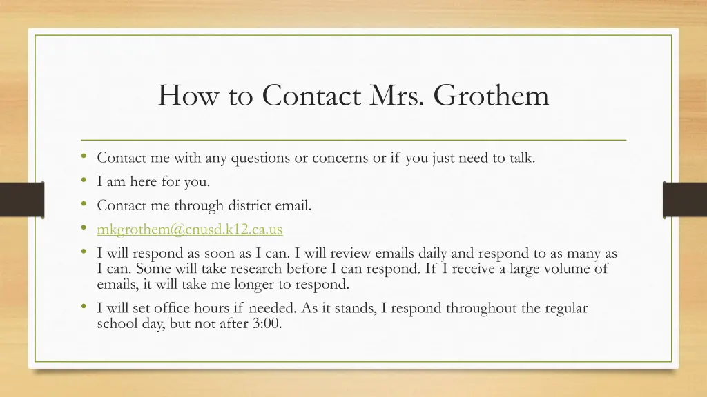 how to contact mrs grothem