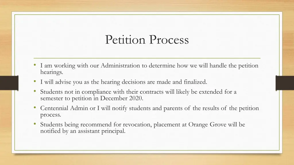 petition process