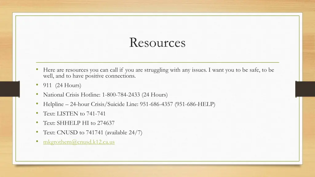 resources