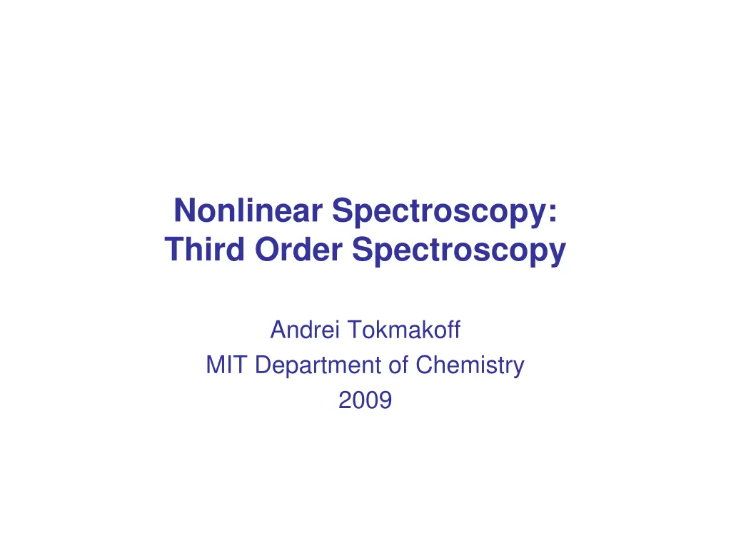 nonlinear spectroscopy third order spectroscopy