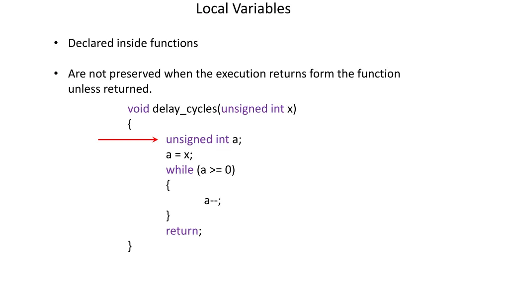 local variables
