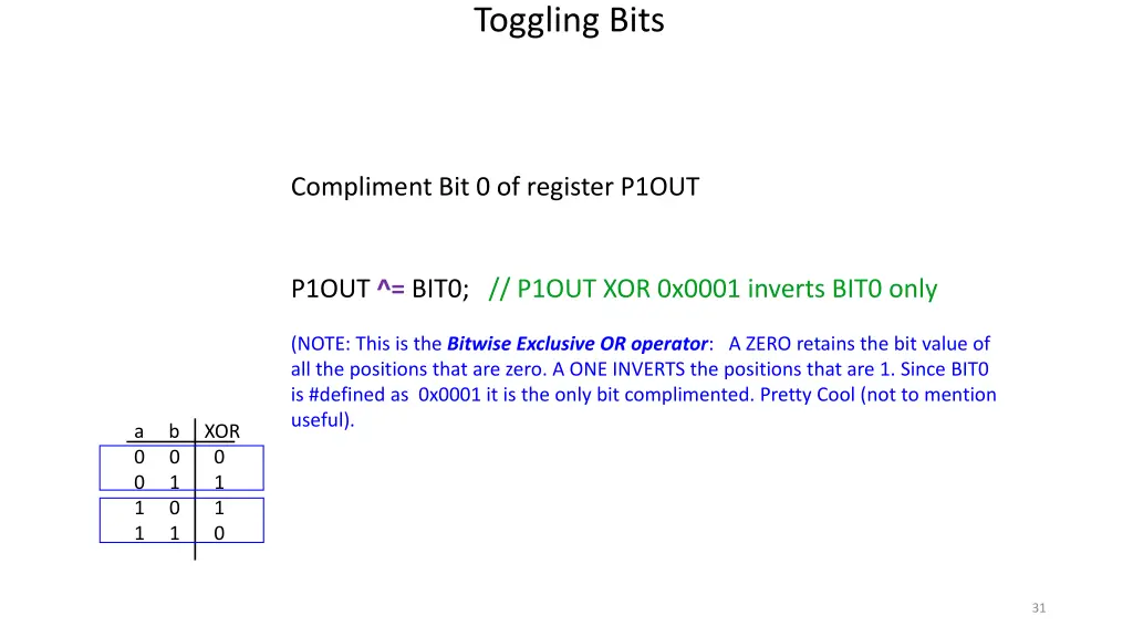 toggling bits