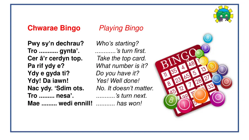 chwarae bingo playing bingo