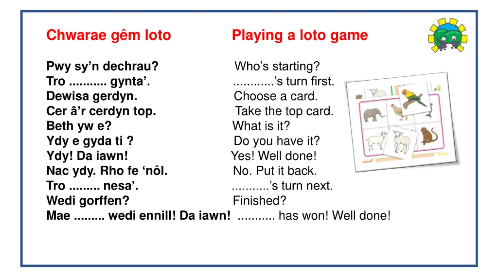 chwarae g m loto playing a loto game
