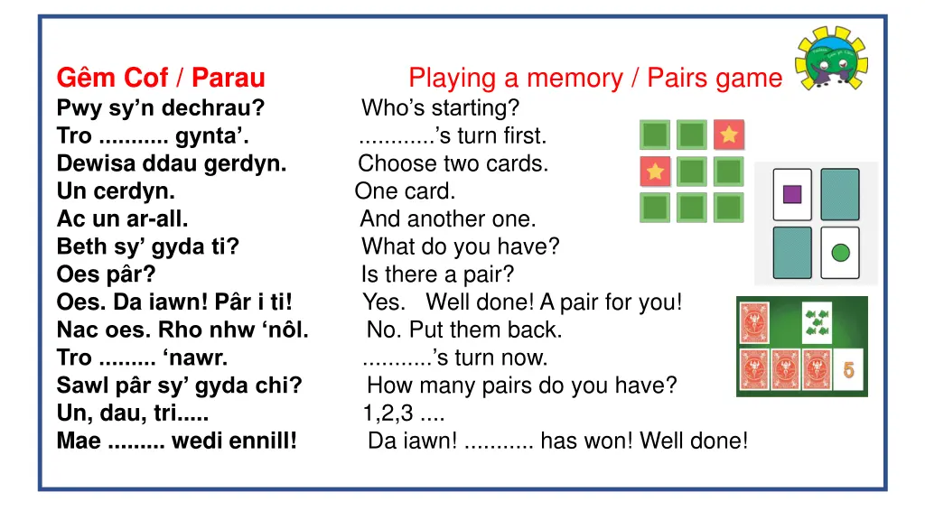 g m cof parau playing a memory pairs game