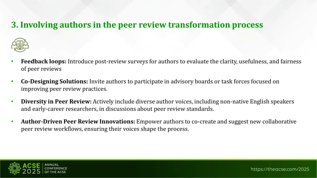 3 involving authors in the peer review