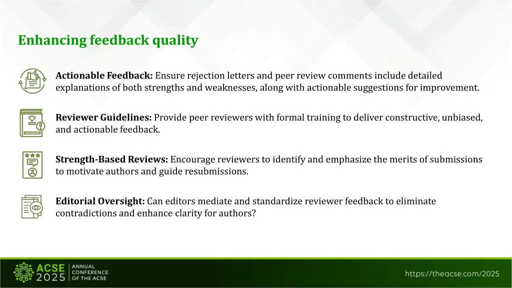 enhancing feedback quality