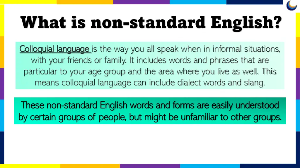 what is non standard english