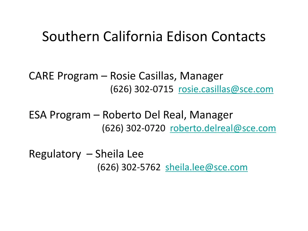 southern california edison contacts