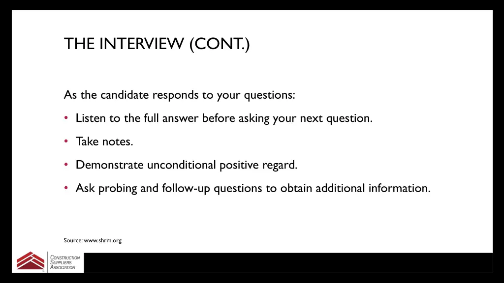 the interview cont