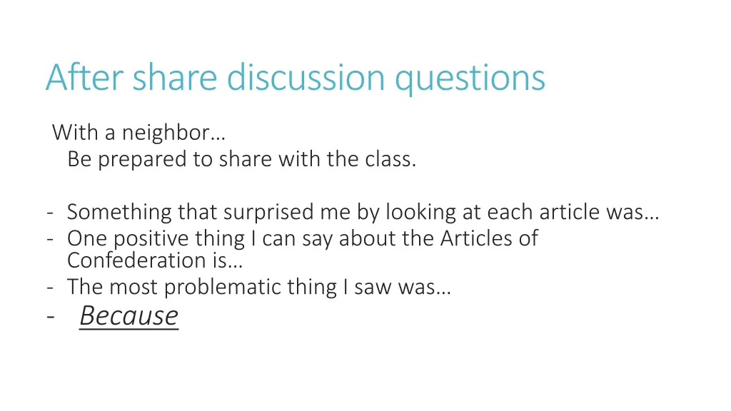 after share discussion questions