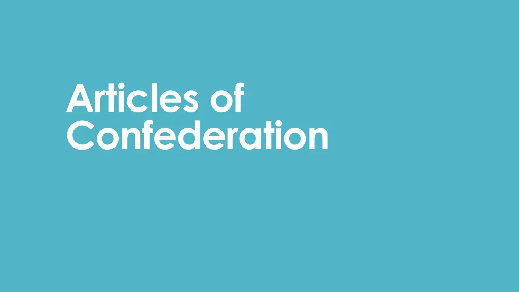 articles of confederation