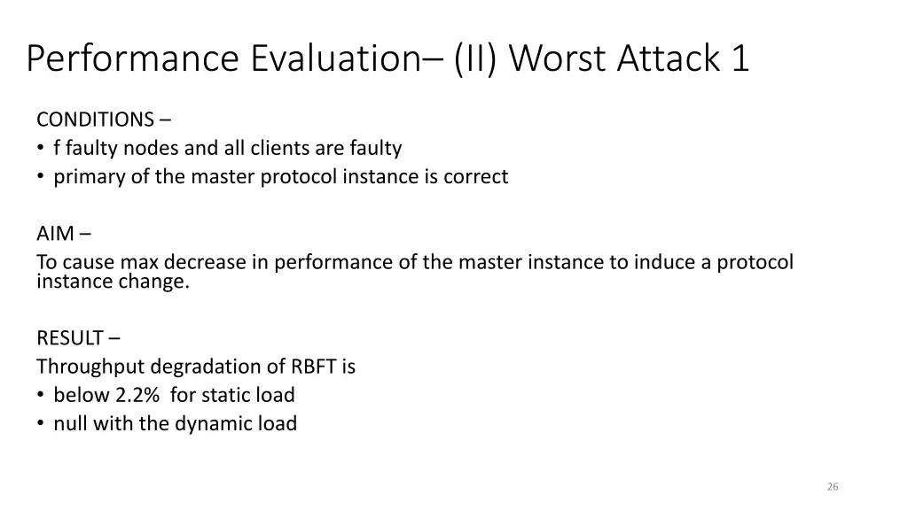 performance evaluation ii worst attack 1