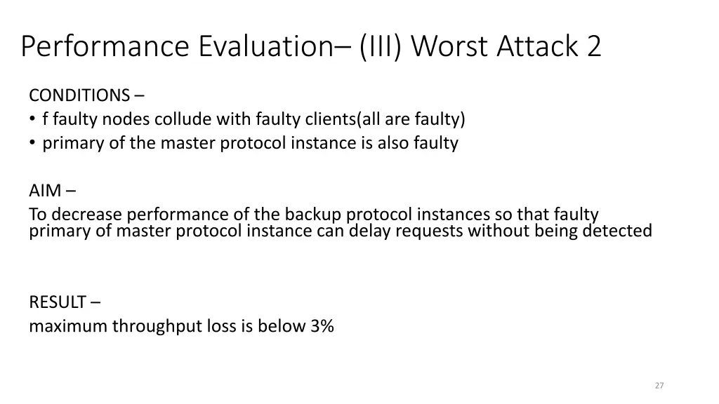 performance evaluation iii worst attack 2