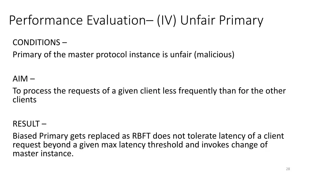 performance evaluation iv unfair primary