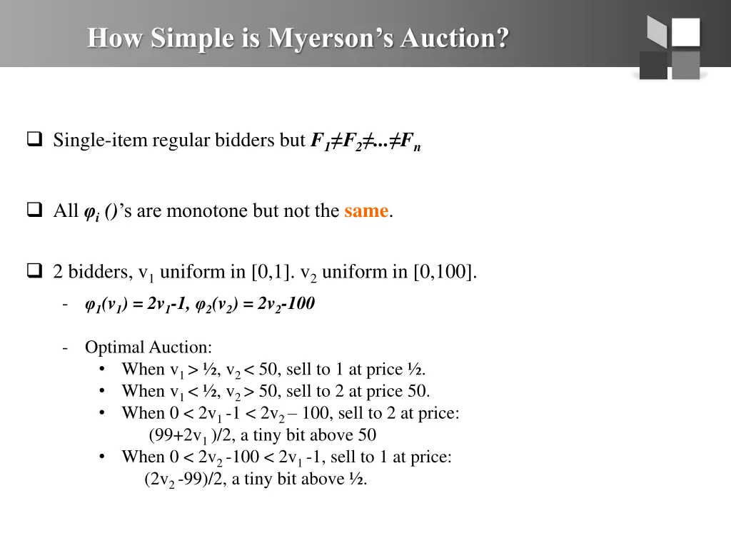 how simple is myerson s auction 1