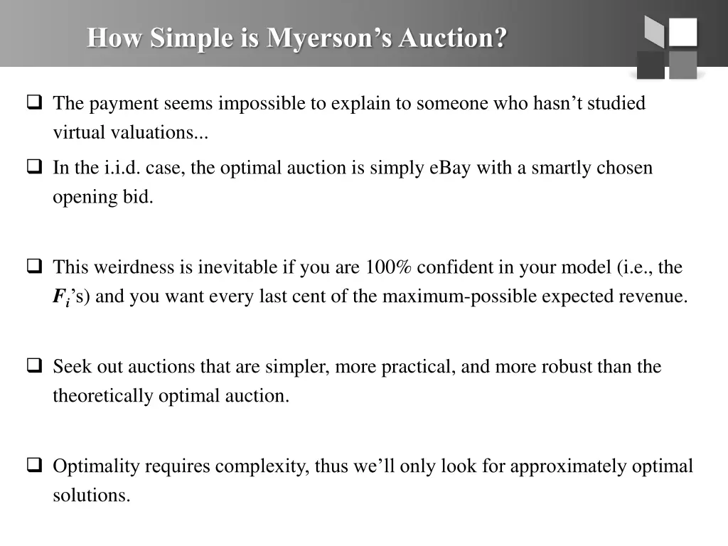 how simple is myerson s auction 2