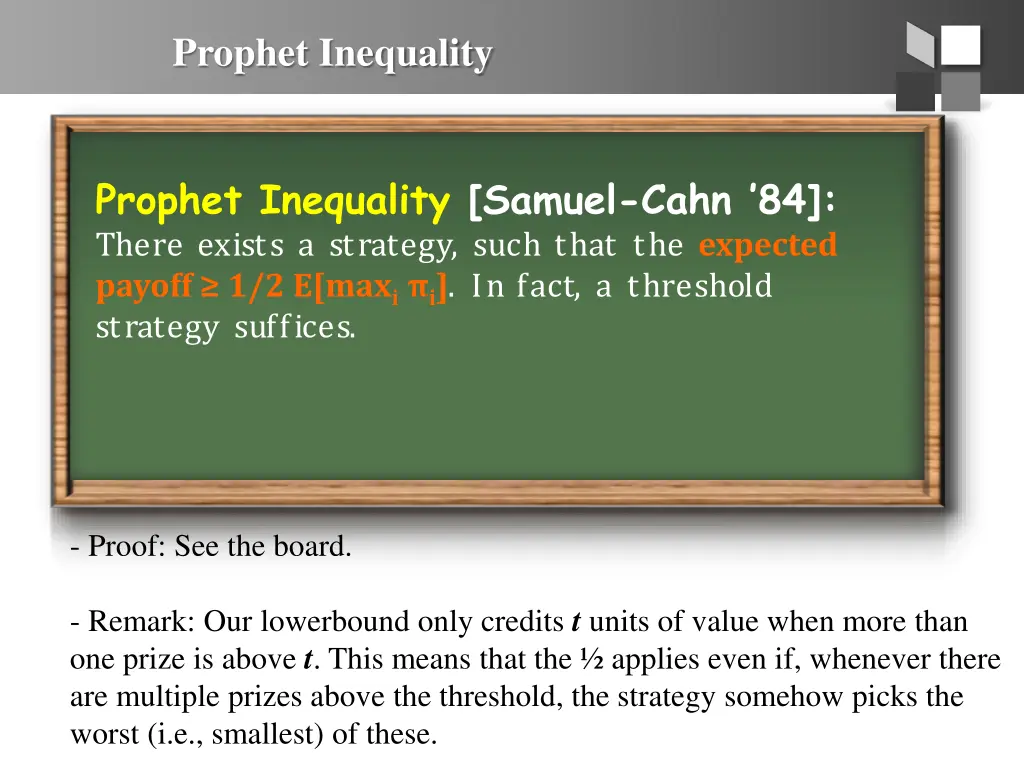 prophet inequality 1