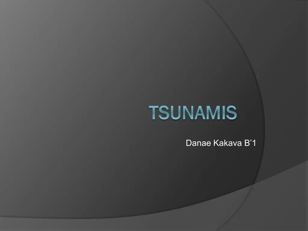 tsunamis tsunamis