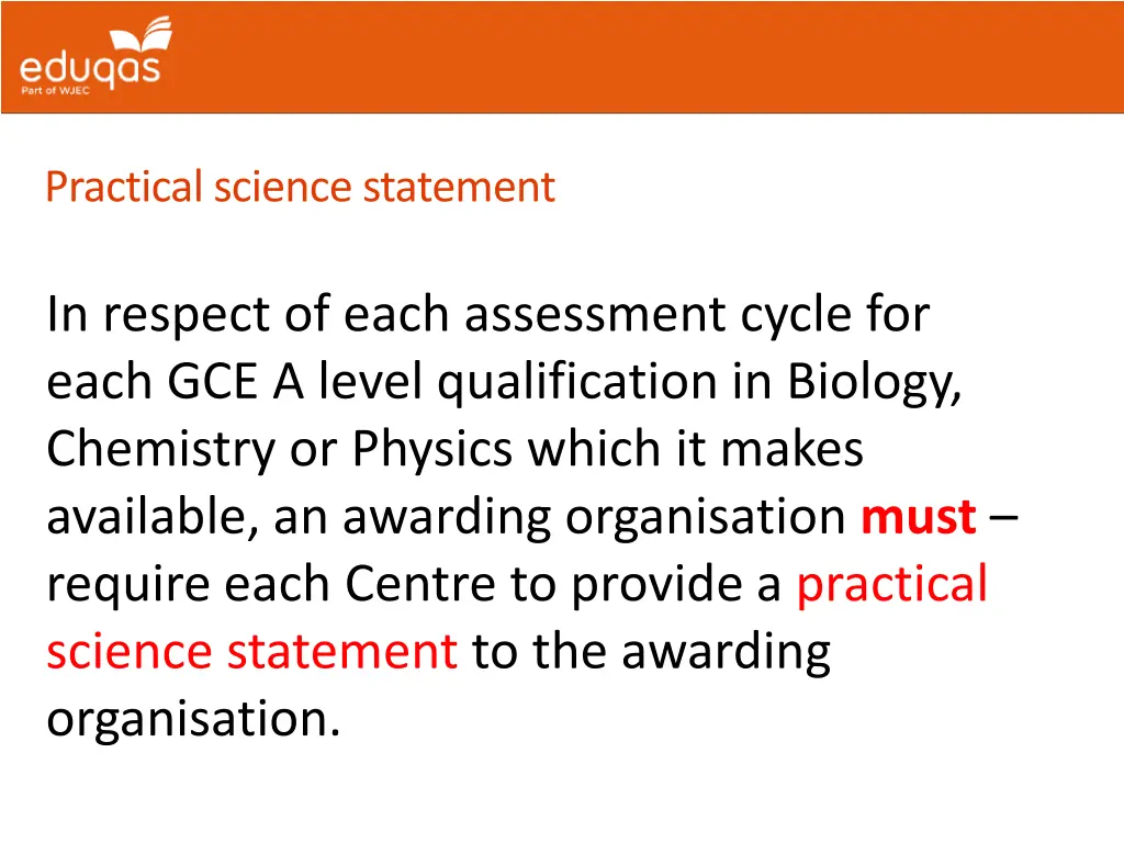 practical science statement