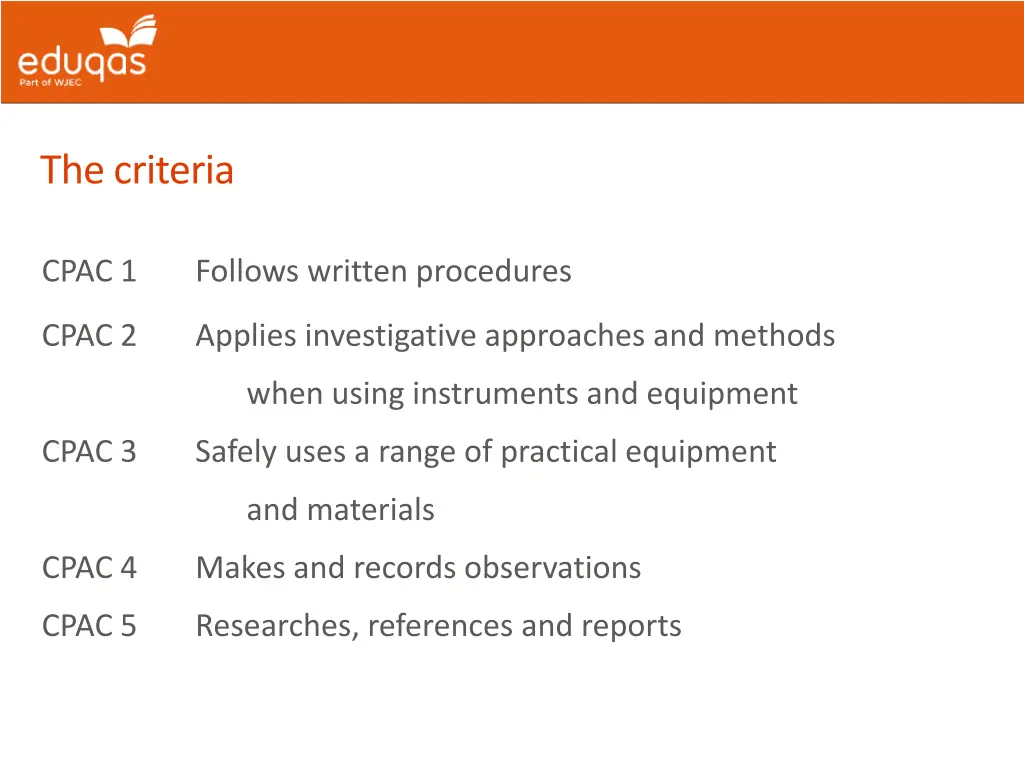the criteria