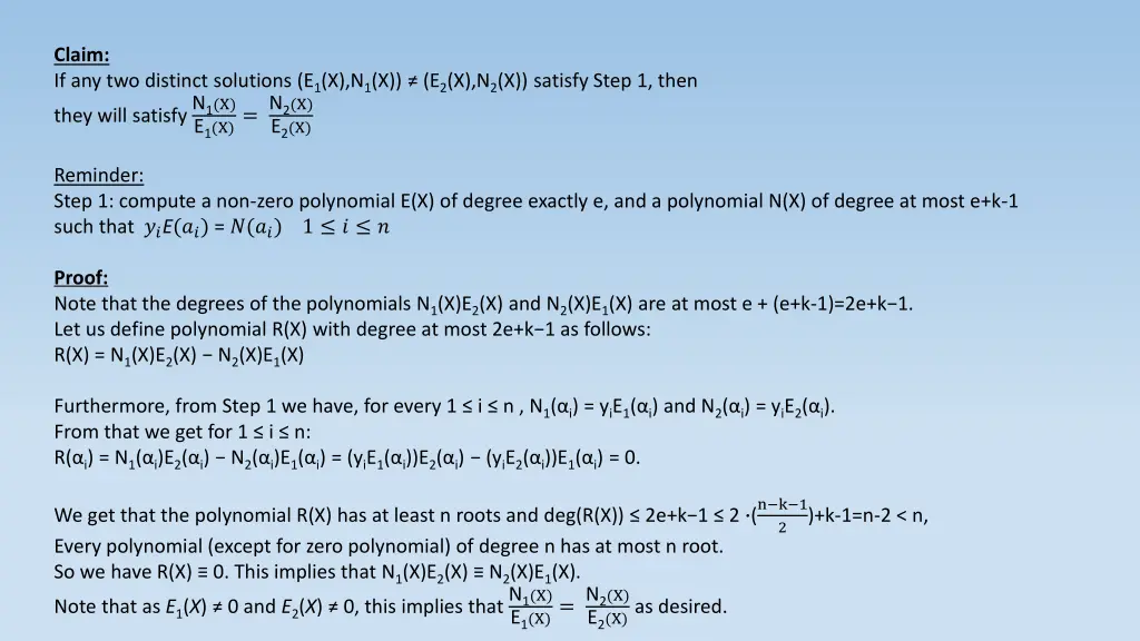 claim if any two distinct solutions