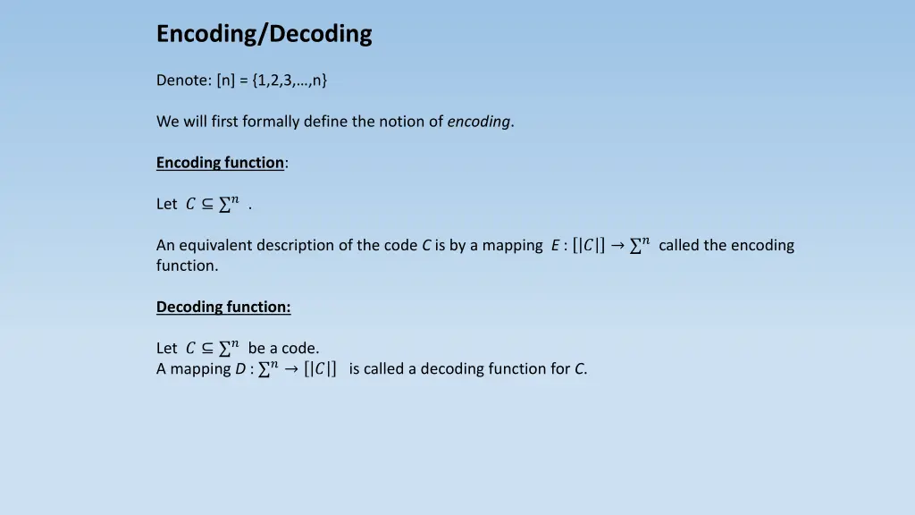 encoding decoding