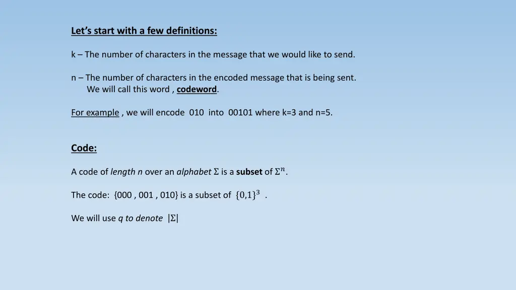 let s start with a few definitions