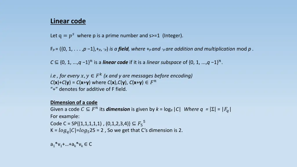 linear code