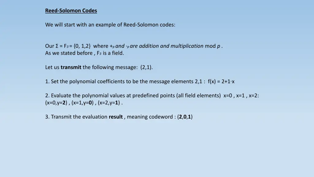 reed solomon codes