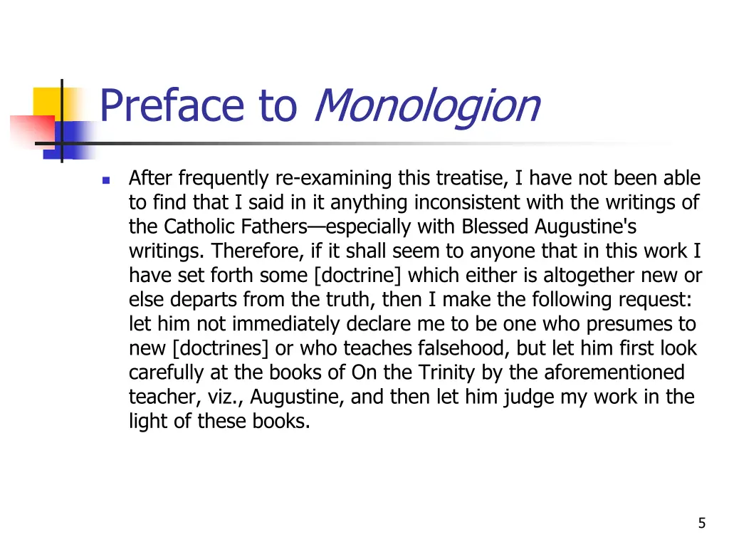 preface to monologion