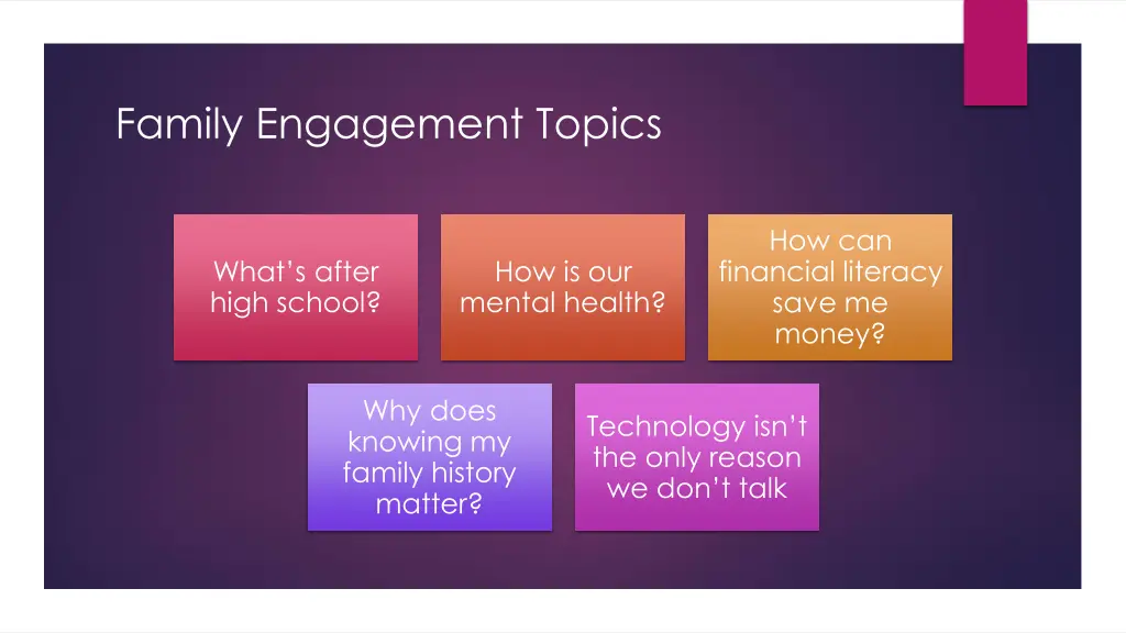 family engagement topics
