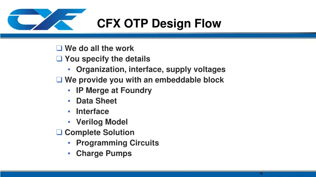 cfx otp design flow