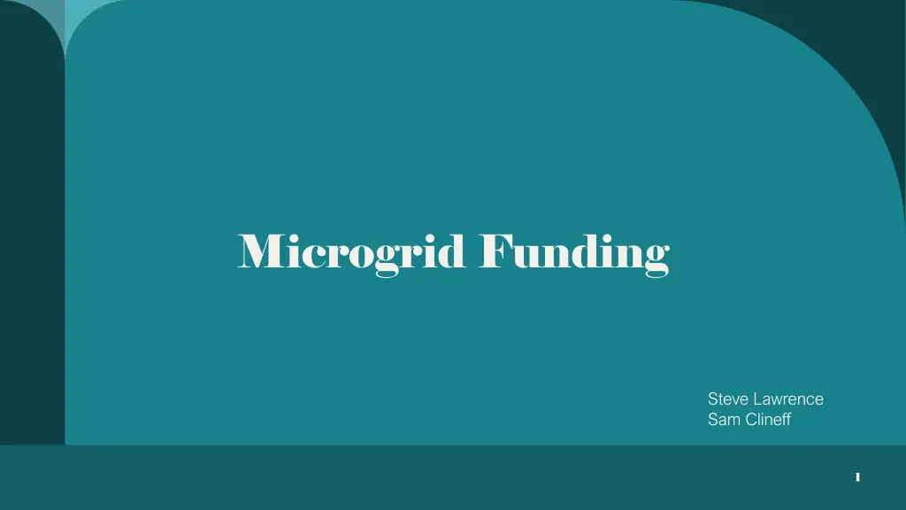 microgrid funding