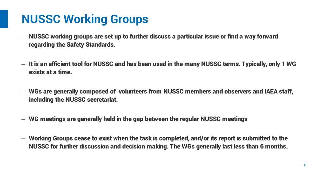 nussc working groups