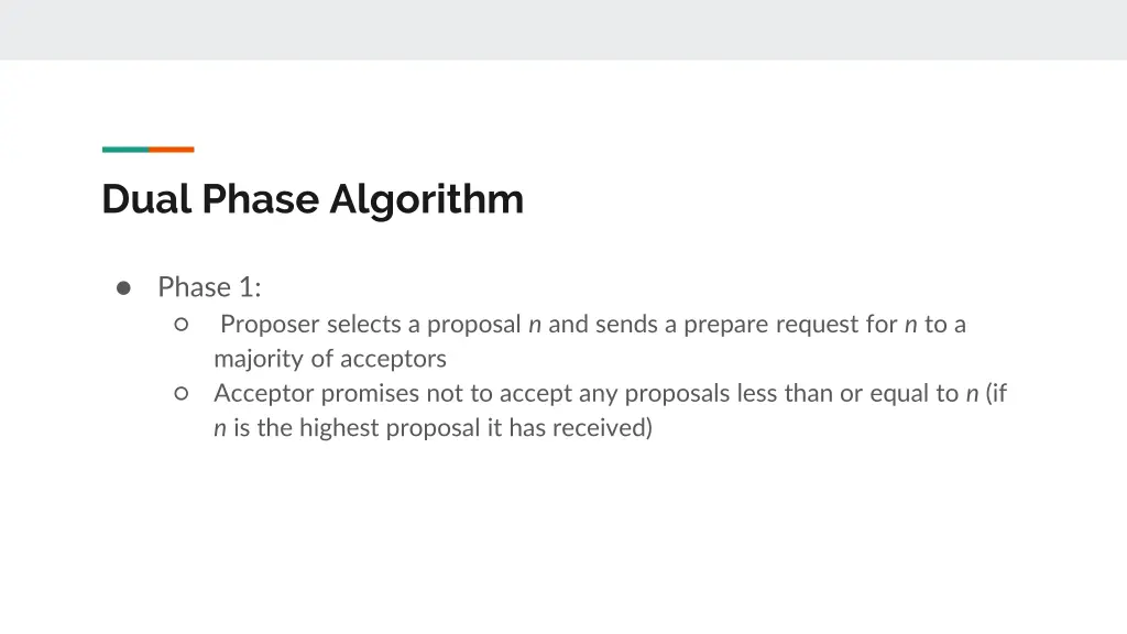 dual phase algorithm