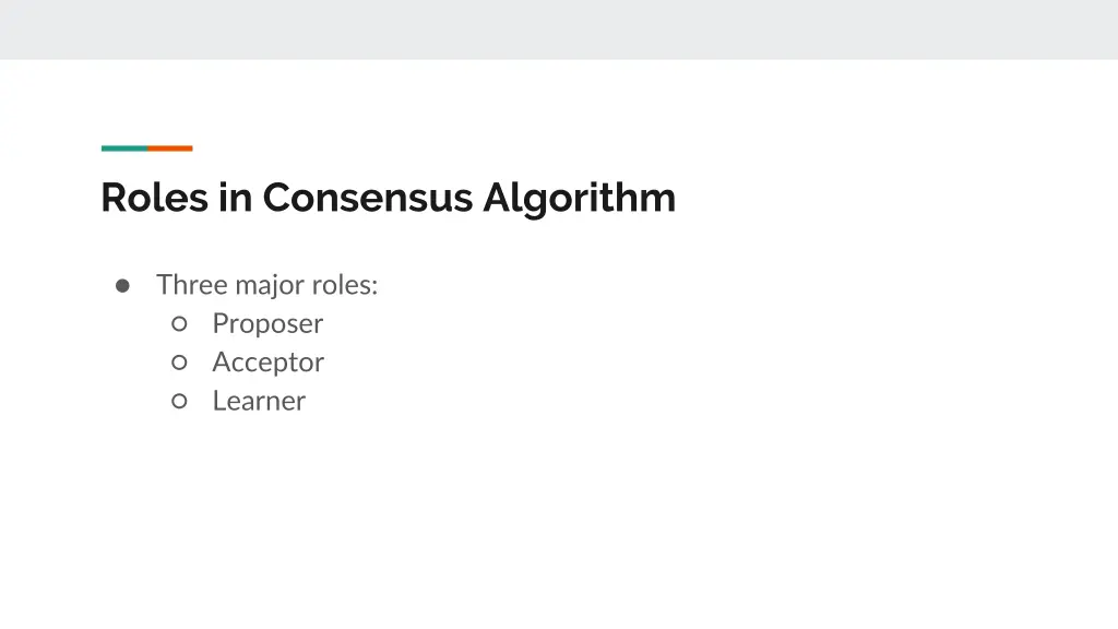 roles in consensus algorithm