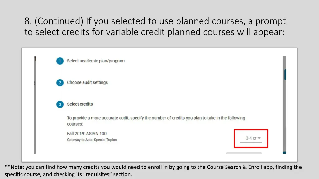 8 continued if you selected to use planned