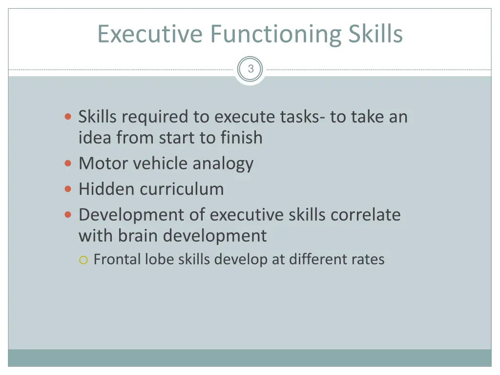 executive functioning skills