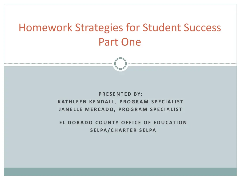 homework strategies for student success part one