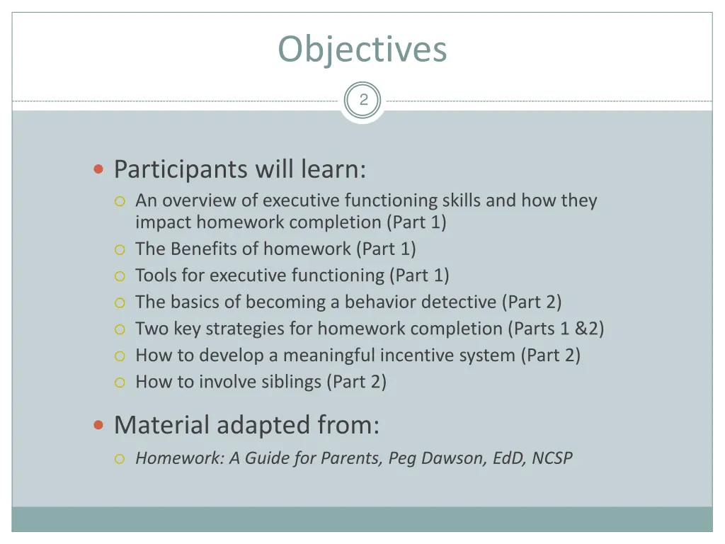 objectives