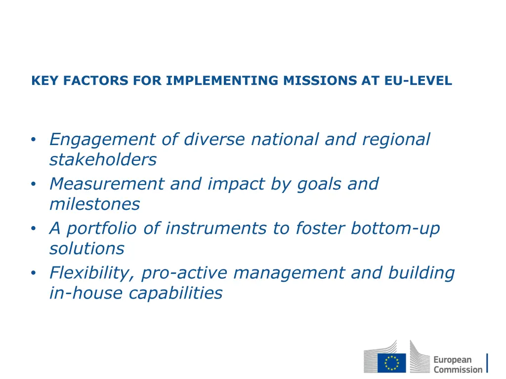 key factors for implementing missions at eu level