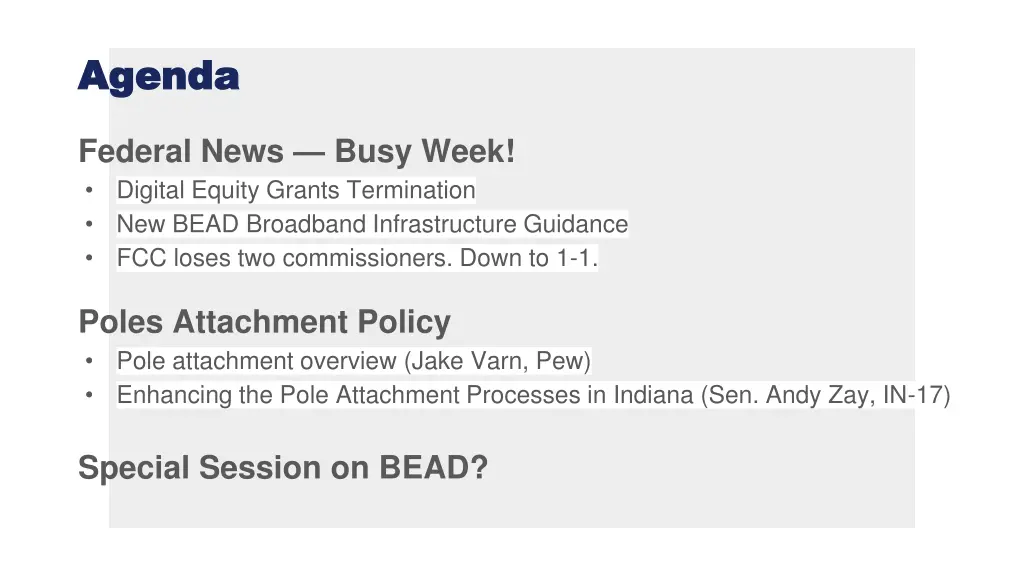 agenda agenda