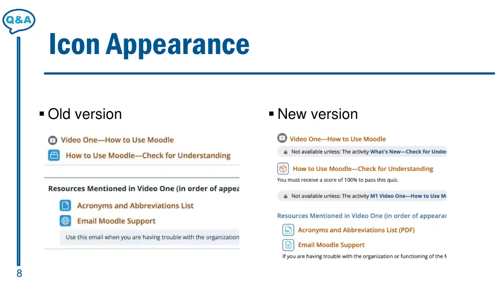icon appearance