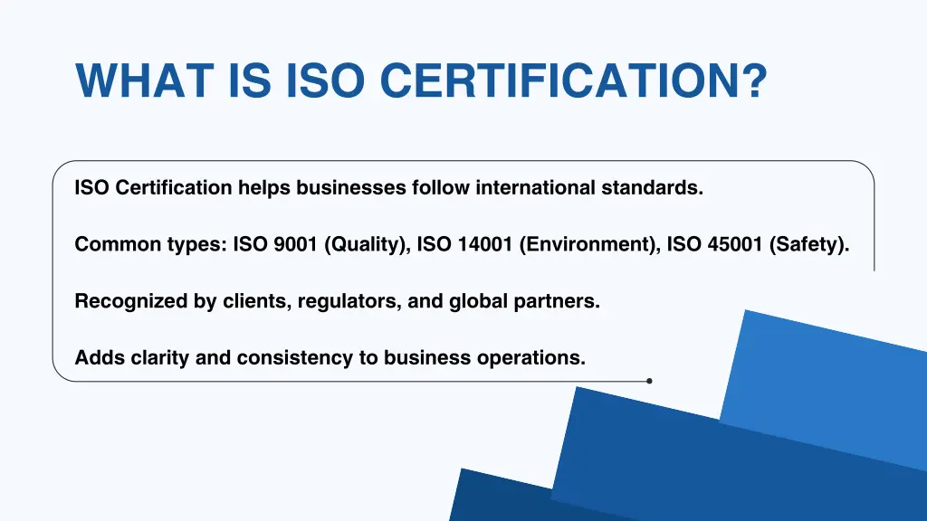 what is iso certification