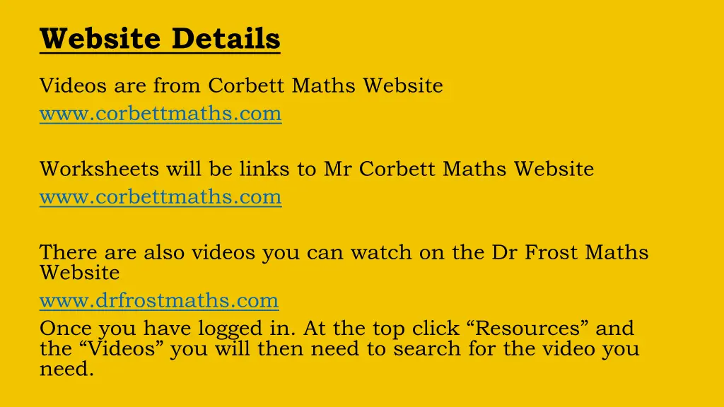 website details