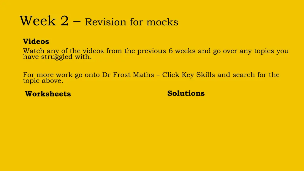 week 2 revision for mocks