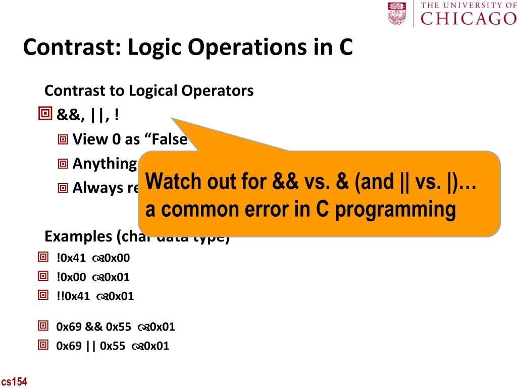 contrast logic operations in c